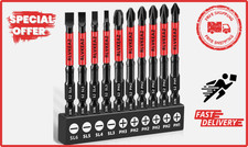 10PCS 3in Magnetic Screwdriver Bits Set Phillips Slotted S2 Steel