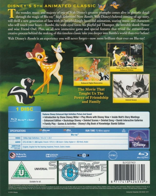 Bambi [Steelbook] (ohne dt. Ton) [Blu-ray] not perfect / NEU / sealed - Bild 3 von 3