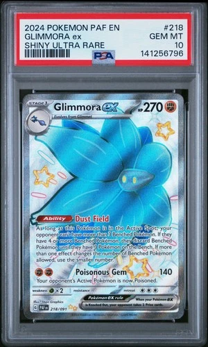 2024 POKEMON PAF EN-PALDEAN FATES SHINY ULTRA RARE #218 GLIMMORA EX PSA 10