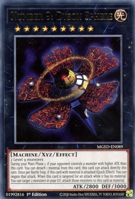 YUGIOH: 1x Number 9: Dyson Sphere Rare MGED NM