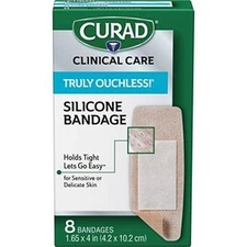 Curad MIICUR5003V1 1.65 x 4 in. Truly Ouchless Silicone Bandage, Beige