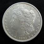 Fine Antique Old 1881-O American Solid Silver Morgan Dollar New Orleans Mint USA