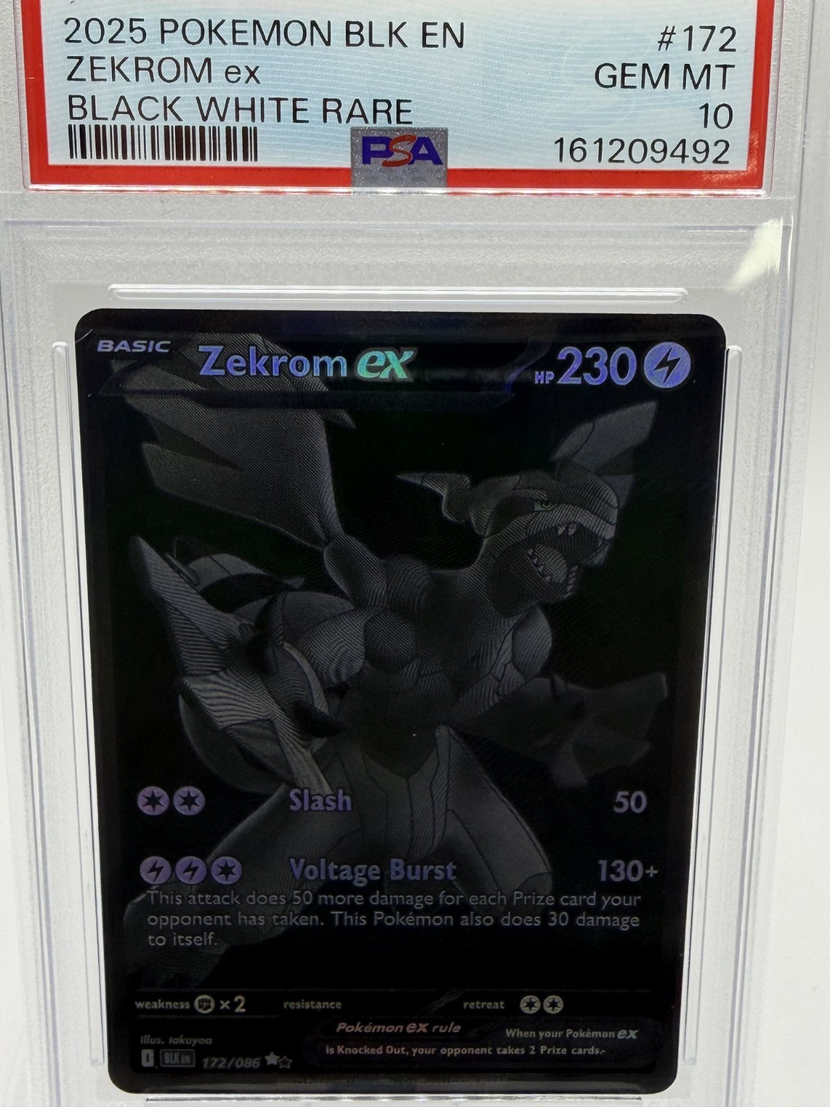 Zekrom ex 2025 Scarlet & Violet: Black Bolt #172/086 Black White