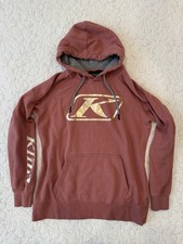 Klim Hoodie Womens Medium Rose Gold Dusty Pink Kute Corp Fleece Pullover Graphic