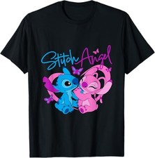 Disney Lilo  Stitch: The Series 2 Angel And Stitch Neon T-Shirt Size S - 5XL