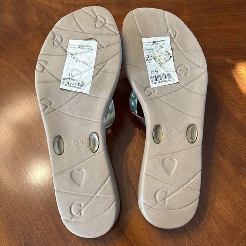 Sandalias chanclas Guess Tutu nude oro rosa con lazo punta abierta para mujer talla 7 - Imagen 5 de 6