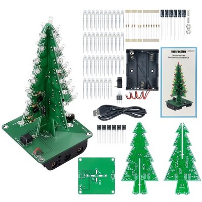 DIY LED Flashing Christmas Tree Soldering Kit 3D