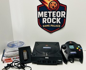 Sega Dreamcast System Black Sports Console -  HDMI Adapter- 8 Games - VMU Memory
