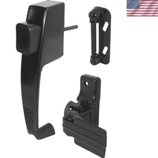 K 5071 Contemporary Push Button Latch with Night Lock - Versatile Black Design