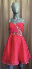 Hannah Pink Embellished Ruched Strapless Prom Dress Special Occasion Size 12