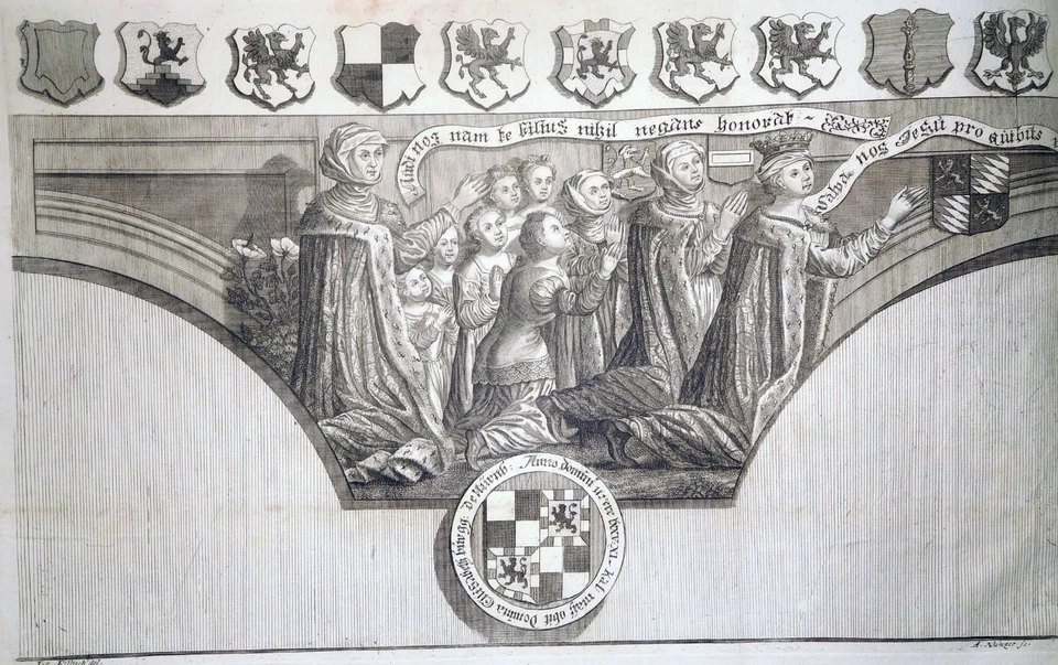 Radierung, Friedrich V. von Hohenzollen, A. Nunzer, 1731, Heilsbronn - Bild 3 von 4