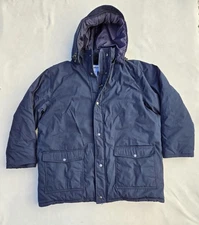WearGuard Jacket Mens XL Navy Hooded Insulated Parka Workwear Winter Style 82405