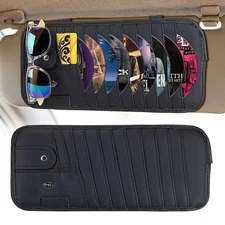 Car Sun Visor Storage Disc Capacity Dvd Holder Black Pocket Case Organizer 9 CD