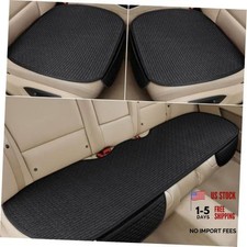 3PCS Car Seat Covers Cushion Pad Breathable Anti Slip 2 bottom 1 rear Black