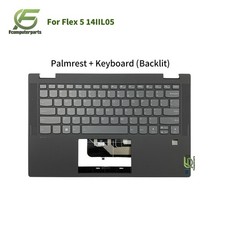 New 5CB0Y85490 For Lenovo Flex 5-14IIL05 ARE05 ITL05 Palmrest W/Backlit Keyboard