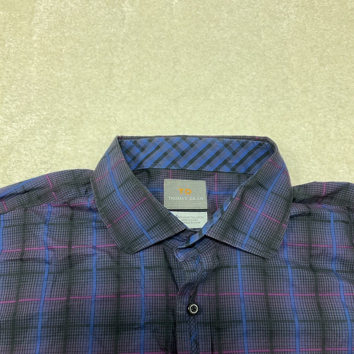 Chemise Thomas Dean XXL - Rose Et Blanc à Carreaux - 100% Coton - Occasion Très Bon état