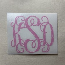 Breast Cancer Pink Ribbon Vine Monogram Vinyl Decal Sticker for Yeti iPhone