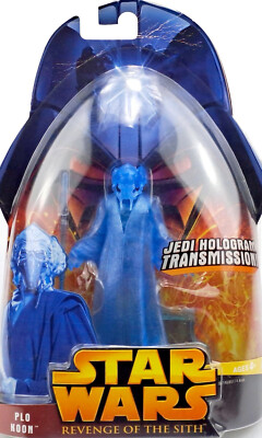 FÜR AUSPACKER! PLO KOON HOLOGRAPHIC STAR WARS REVENGE OF THE SITH 2005 HASBRO