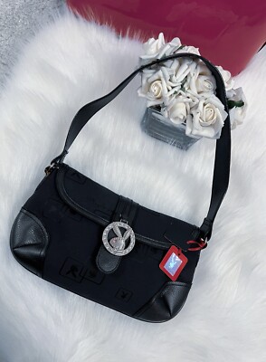 Vintage Y2K Playboy monogram diamante small baguette shoulder