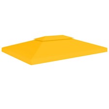  2-Tier Gazebo  Cover 310g/m², 4x3m Yellow -  Polyester Fabric with K6F2