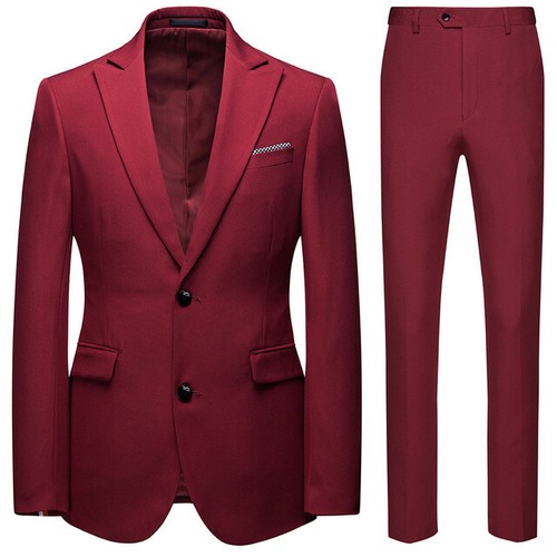 Elegante abito vestito completo smoking uomo rosso giacca pantalone SLIM  1133 | eBay