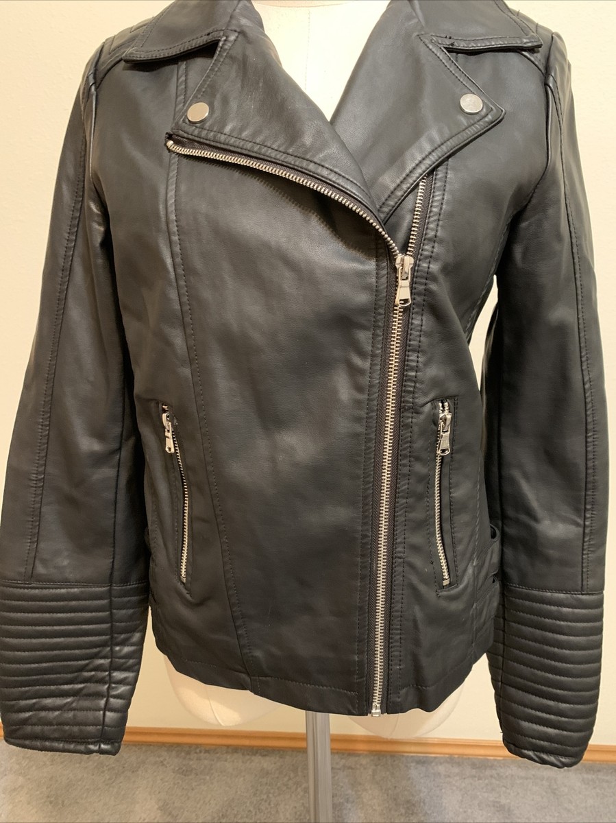 Art Class Faux Leather Black Moto Jacket XL Asymmetrical