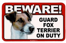 BEWARE OF FOX TERRIER DOG/PET RECTANGULAR LAMINATED SIGN. COMBINED SHIPPING.