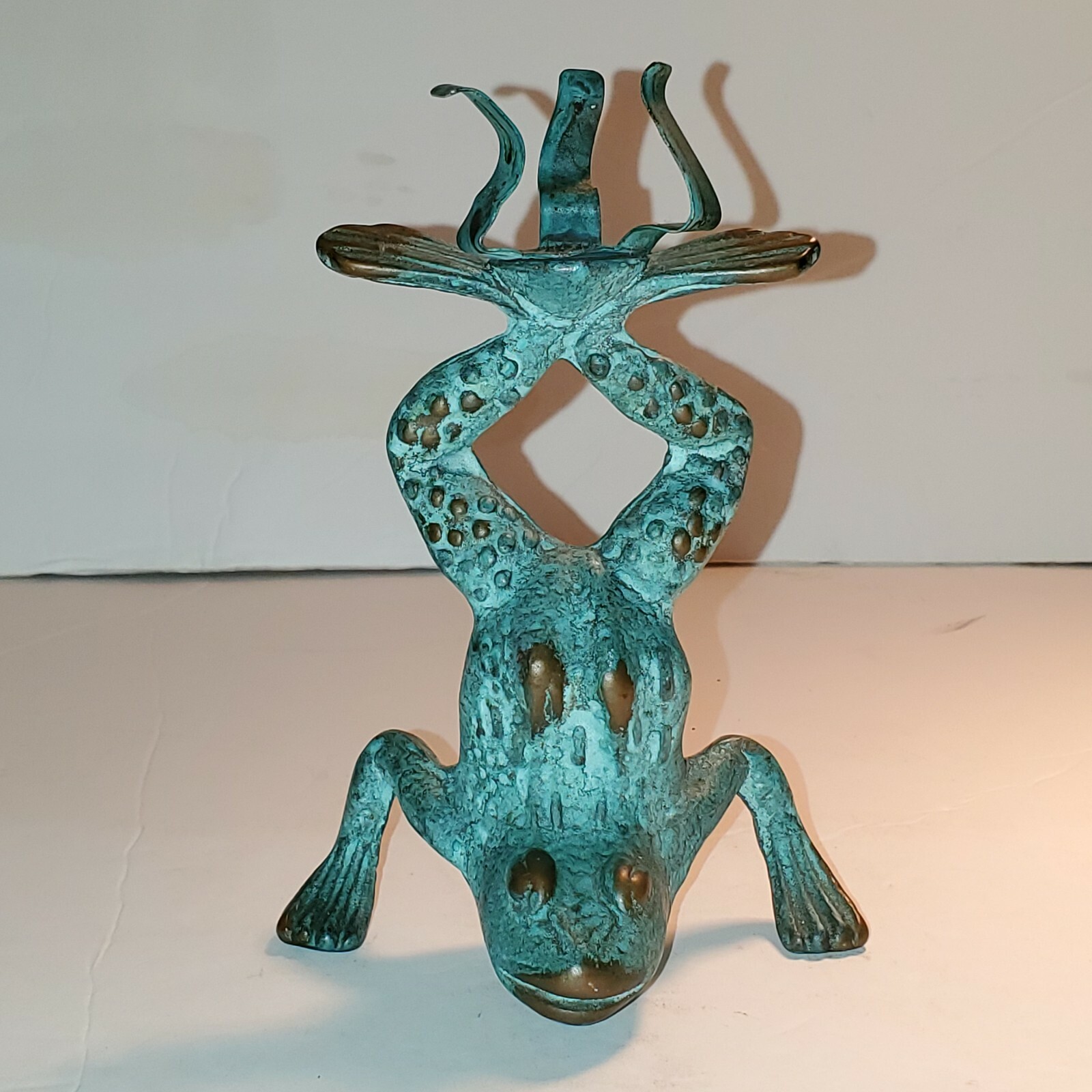 Vintage Brass Frog Candle Holder eBay