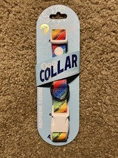 Whimsy Rainbow LGBT Gay Pride Dog Puppy Collar Neoprene Padded  Medium 10"-16"