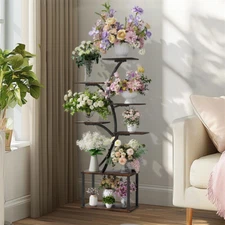 Heavy Duty Display Rack Plant Stand Corner Flower Holder for Living Room, Patio