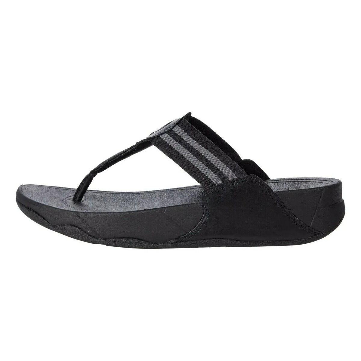 FitFlop Walkstar DX4-090 Toe Post Sandals Women's Black Slip-On Wedge  Comfort | eBay