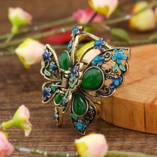 Vintage Butterfly Hair Claw Clip Resin Stone Crab Hairpin Jewelry Gift Accessory