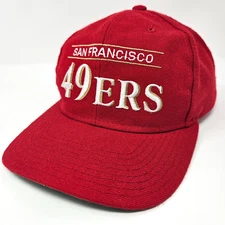 Vintage 90s STARTER San Francisco 49ers 100% Wool NFL Snapback Hat Cap - Red