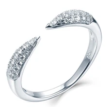 .925 Sterling Silver Spike Stud Cz Upper Finger Knuckle Ring Band Sz 2-15 SS3440