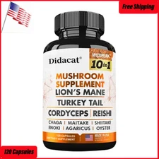 10 Mushroom Complex - Lions Mane,Reishi,Shiitake,Chaga,Nootropic Brain Memory