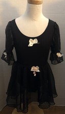 Jacques Moret 2 Pc Girls Size XS 4/5 Leotard Black With Skirt Size L 10/12