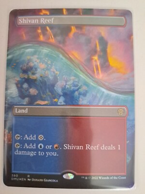 *MtG* SHIVAN REEF *Borderless Foil; Dominaria United; *MINT*BOOSTER FRESH*