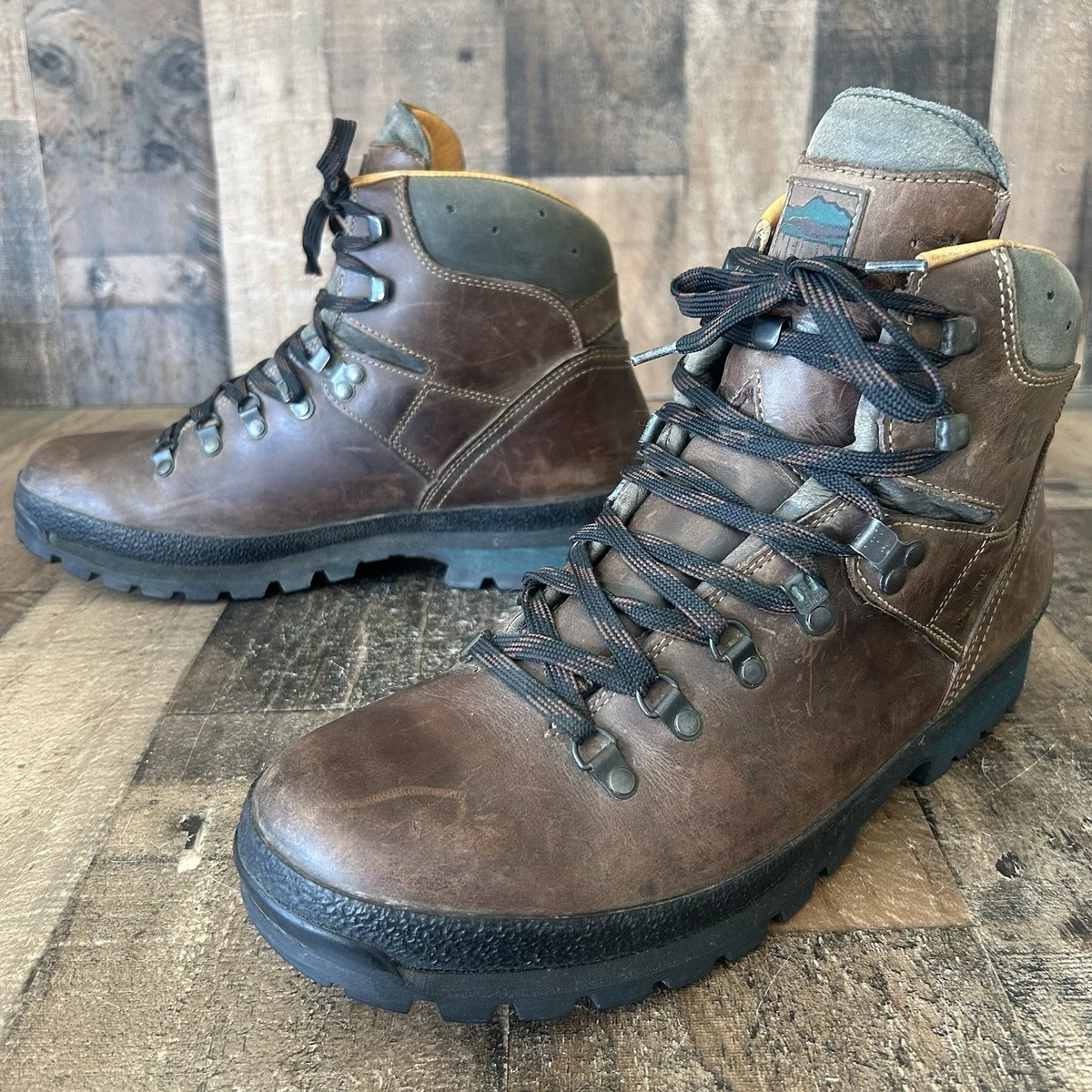 Meindl Vintage Brown Roughout Leather Lace to Toe Hiking Mountain Boots Mens 6.5 Original German Military MEINDL Hiking Boots Leather Vibram  main image 3