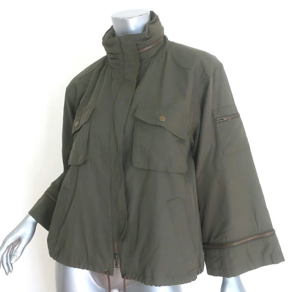 Chaqueta con Capucha Paper Denim & Cloth Manga Cremallera Verde Ejército Talla Pequeña Foto 4 de 4