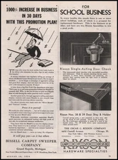 1934 Bissell Carpet Sweeper Co. Grand Rapids Michigan Umbrella Cartoon Print Ad