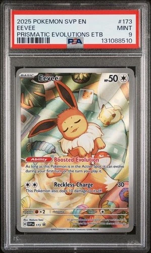 PSA 9 - 2025 Pokemon Prismatic Evolutions ETB EEVEE #173 (8510)