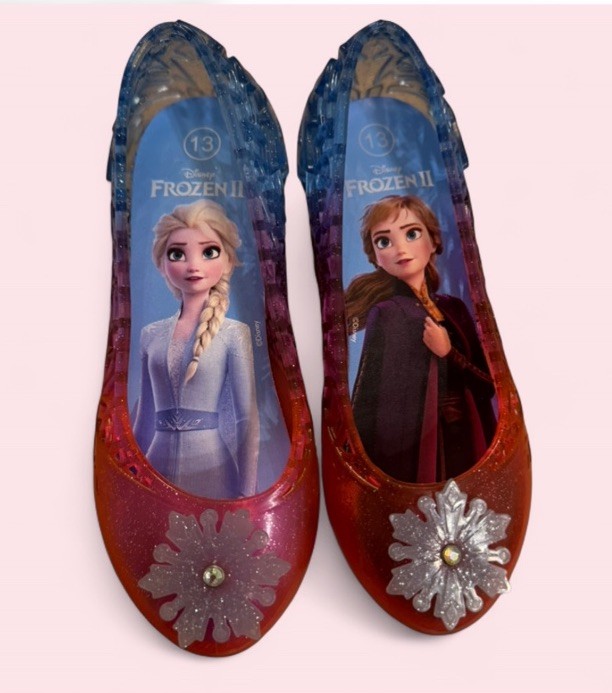 Disney Girls Light-Up Glitter Jelly Flats - Frozen Size 13