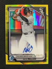 Nick McLain Bowman 2024 Yellow Refractor /75 #07 Auto