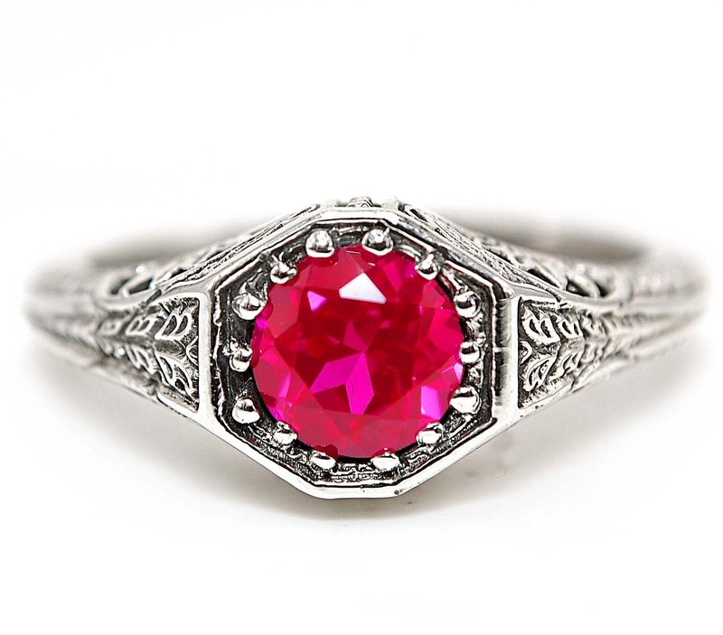 1CT Heat Treated Rubellite Tourmaline 925 Solid Sterling Silver Ring Sz 9 PC9-3