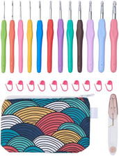 YAWIKO Crochet Hooks Set, Ergonomic Crochet Hooks with Case for Arthritic Hands