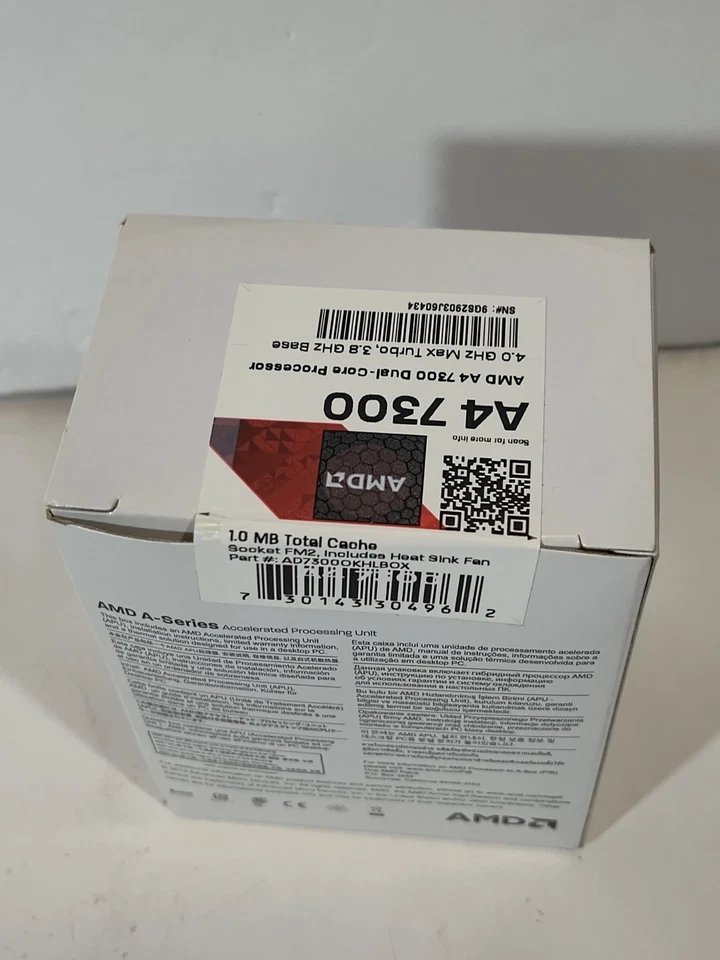 NEW AMD A4-7300 Dual-Core 4.0 GHz AD7300OKHLBOX FM2 Processor CPU w/Cooler NIB - Image 3 of 4