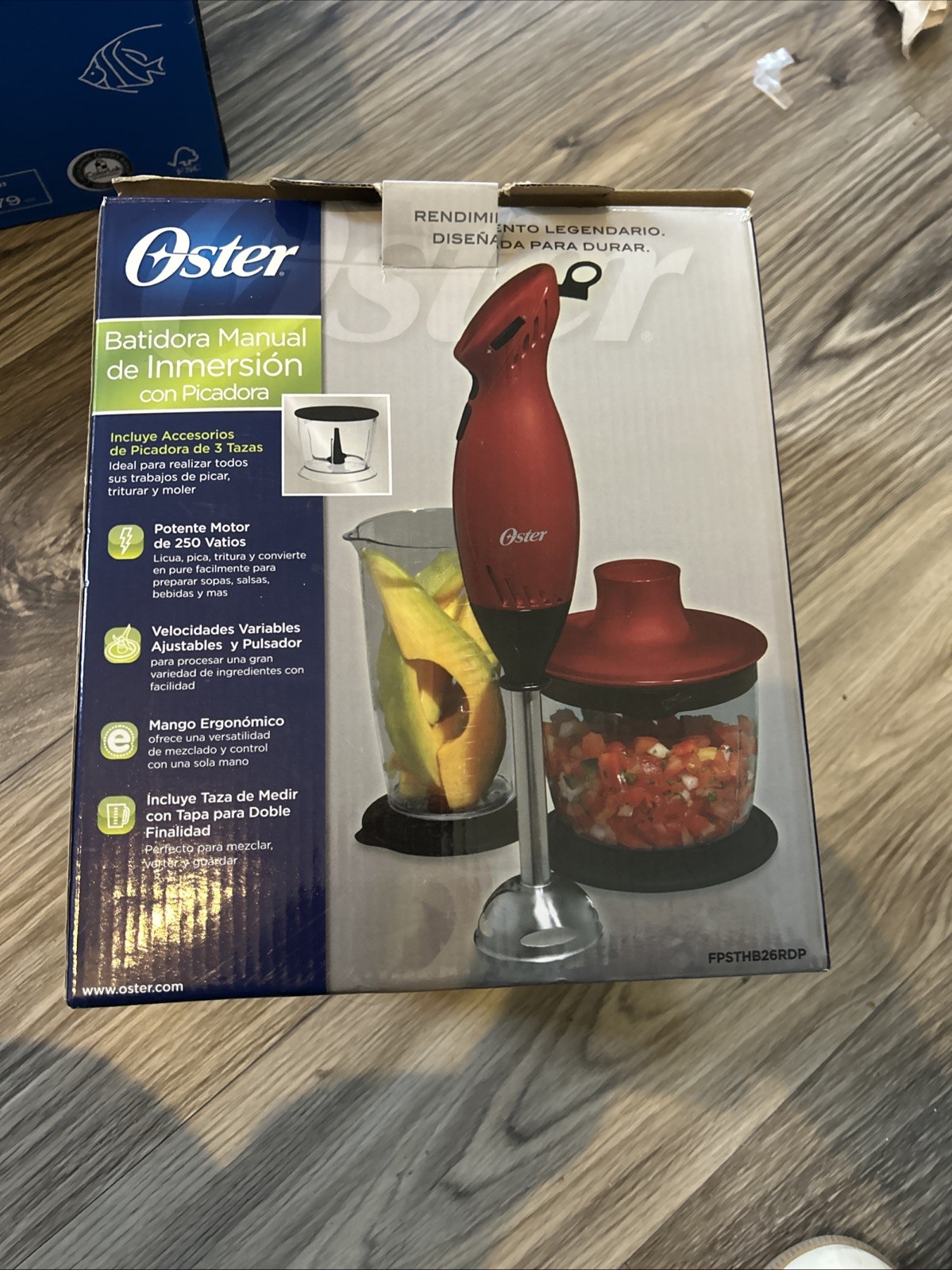 Oster Immersion Hand Blender With Chopper Measuring Cup Red 