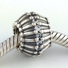 Authentic PANDORA Silver Show Stopper Clear Cz Bead Charm 790545CZ New
