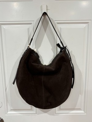 Ashwood Genuine Leather  Brown Suede Hobo Bag Gold Hardware New W Tags