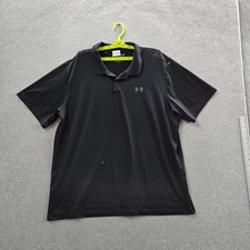 Under Armour Men Polo XXL Black Performance Polo Logo Loose Short Sleeve